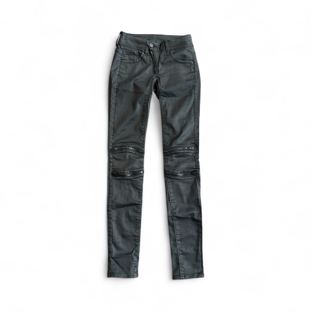 G-Star RAW Lynn Custom Zip Mid Skinny Jeans Black Size 24